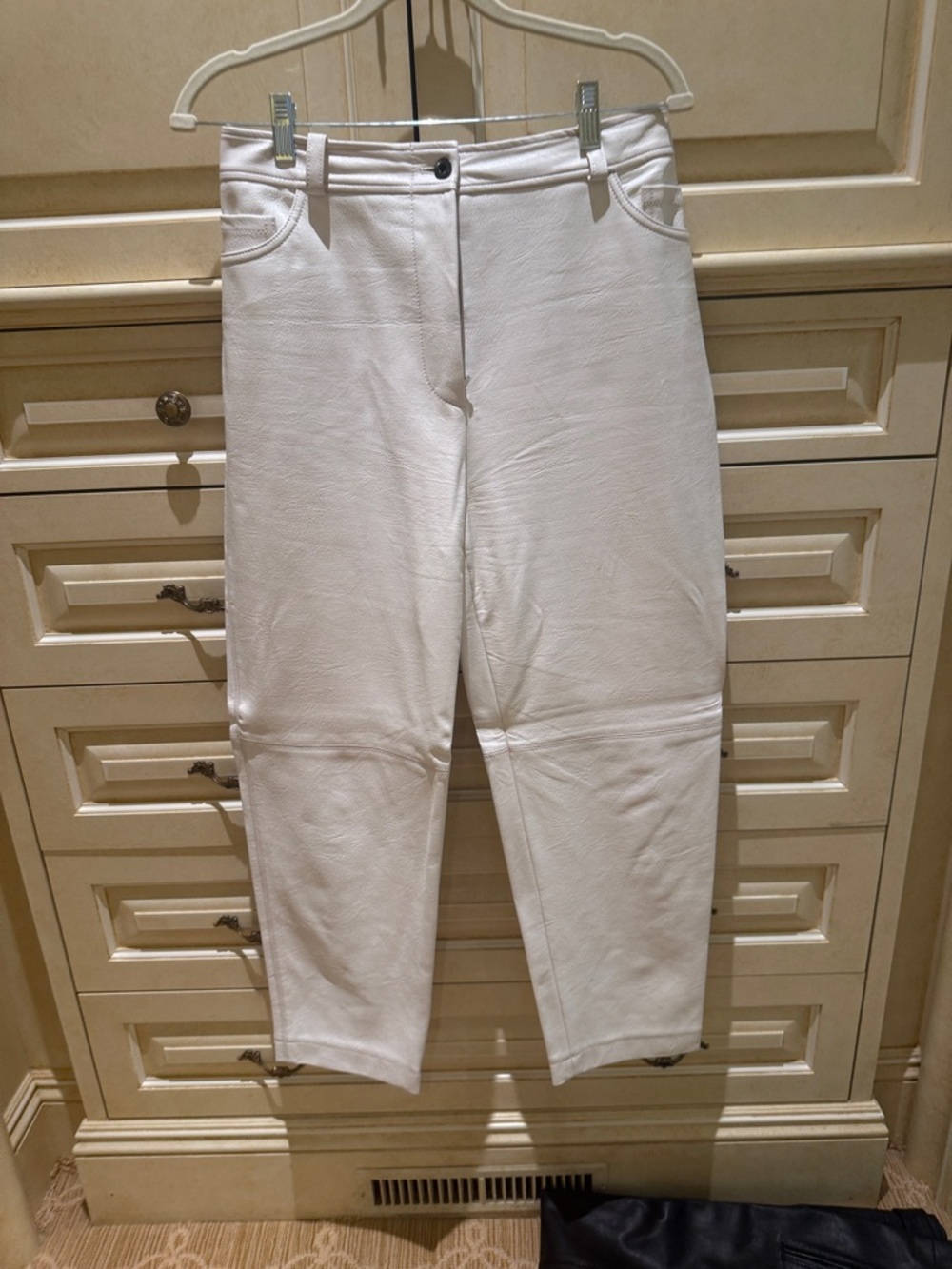 Lightly Worn Stella McCartney Faux Off White Leather Pants Size 44 (US 10 /8)